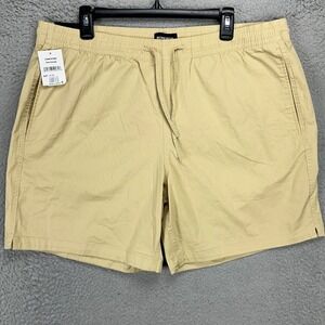 Bonobos Mens Pull On‎ Shorts XL Yellow Canvas Elastic Waistband Drawstring NEW